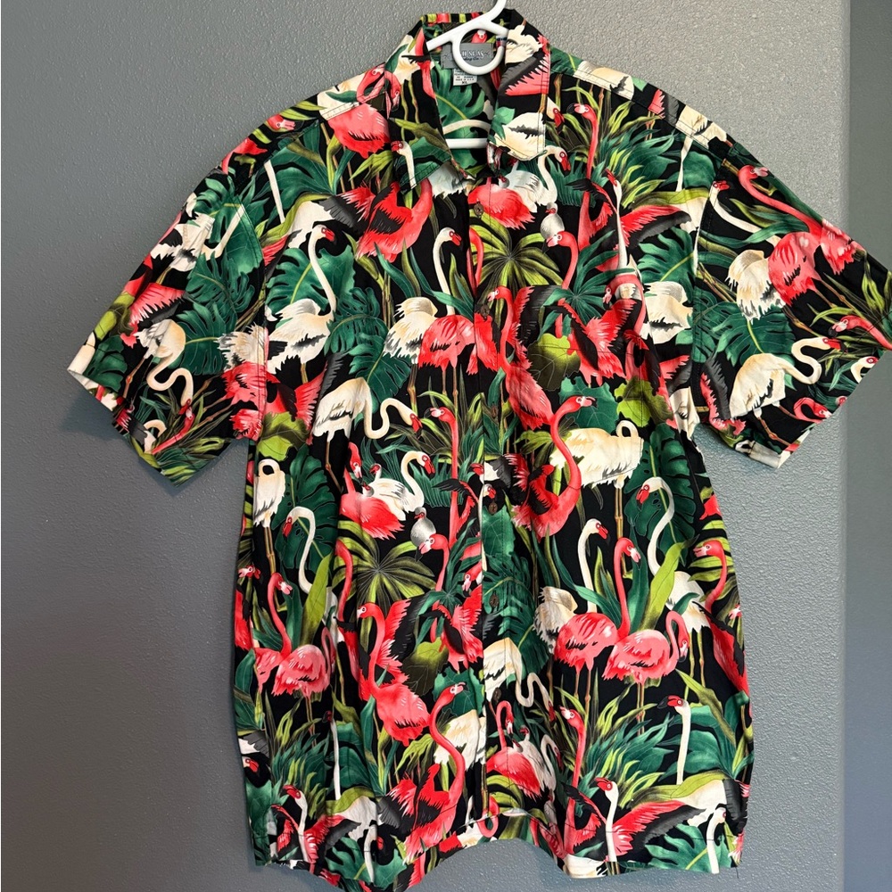 High Seas Trading Co. Tropical Flamingo Print Men's Shirt